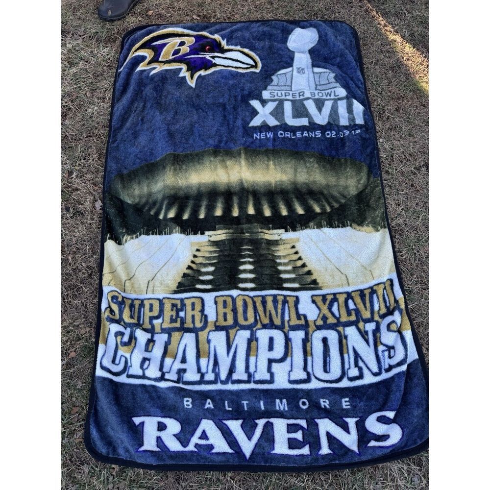 Baltimore Ravens Super Bowl XLVII Champions Blanket New‎ Orleans 2013 Super Bowl